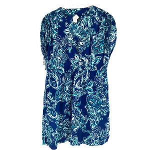 Lauren Ralph Lauren‎ Dress Womens L Floral Paisley Coverup Beachy Coastal